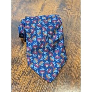 EUC Men's CHRISTIAN DIOR 100% Silk Made in the USA Necktie Blue Floral